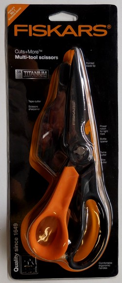 Fiskars Cuts+More Multi Schere Rechts Griff 23 cm - Schwarz-Oran